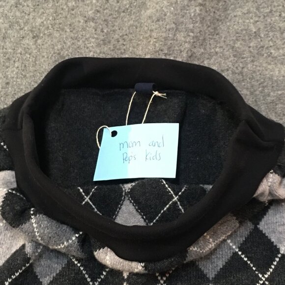 Skirt 100% Wool Girl M 8 Midi Gray Argyle Knit Straight Heavy Mom and Pop's Kids - Picture 5 of 9